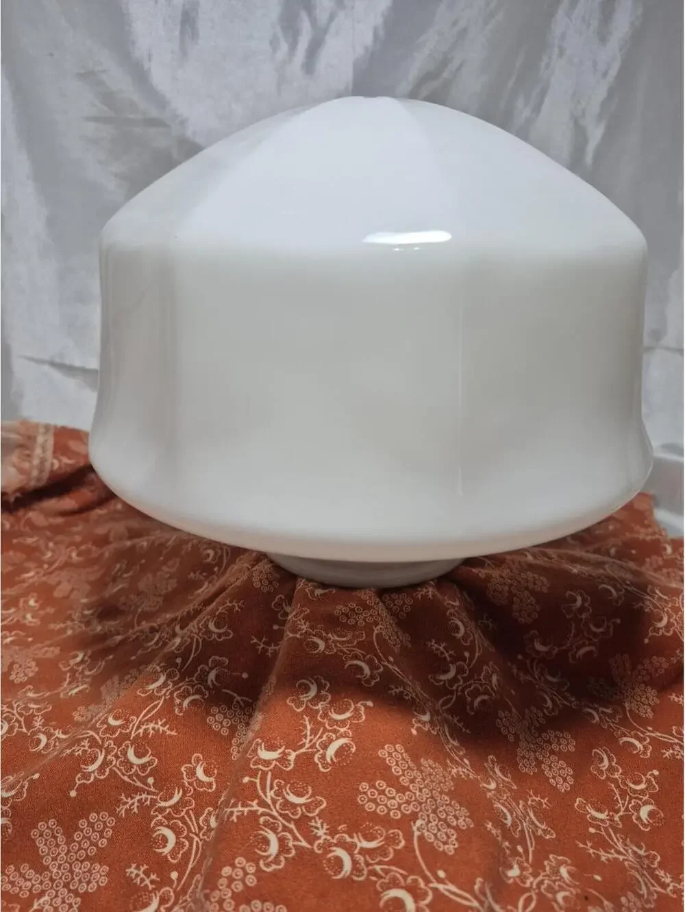 Vintage 1930s ART DECO Milk Glass Octagonal Ceiling Light Shade Globe 3 7/8
